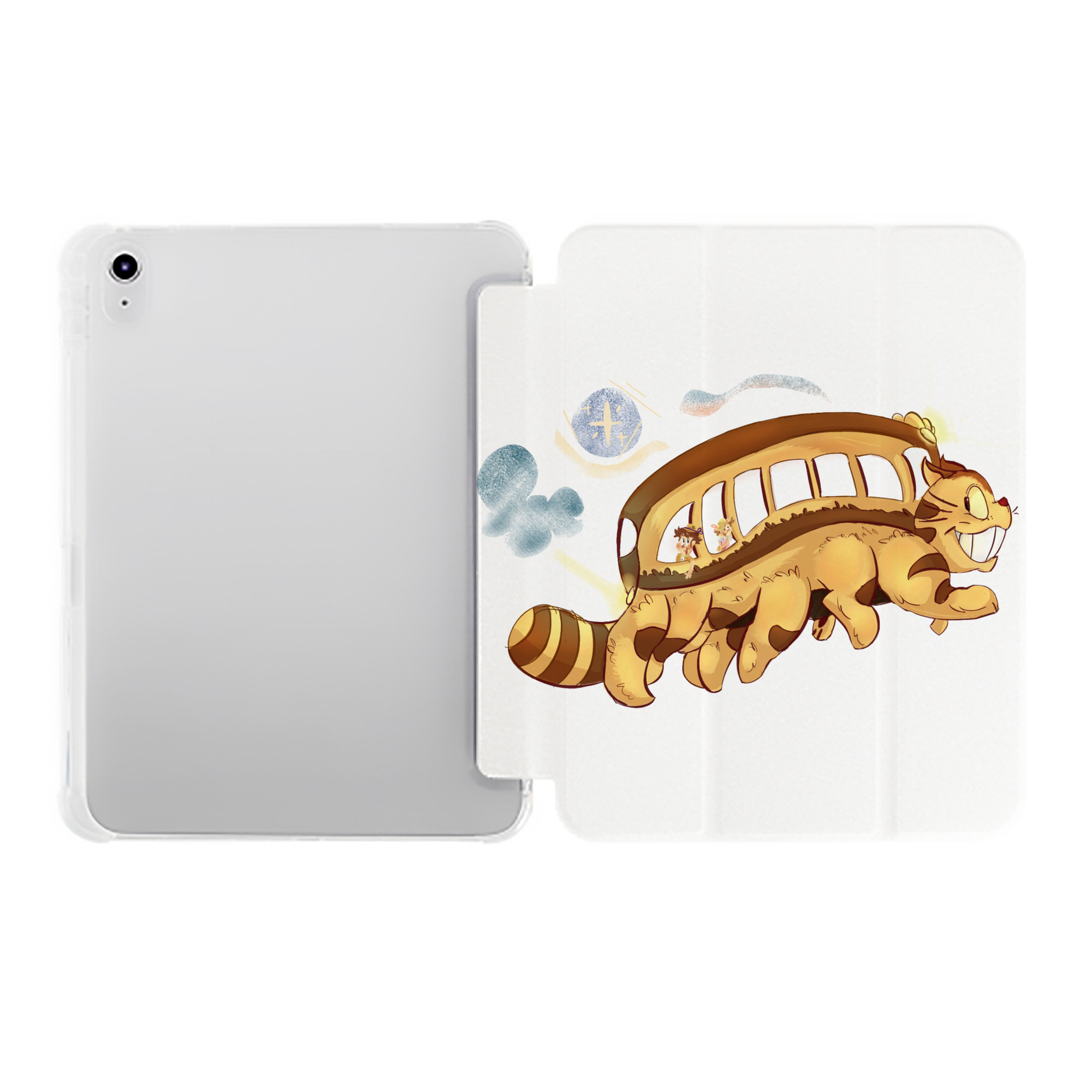 （画像用） となりのトトロ 草壁メイ 草壁サツキ My Neighbor Totoro Satsuki Kusakabe Mei Kusakabe IPad ケース ペン収納付き 三つ折りスタンド PUレザー×シリコン 対応機種9.5/10.5/10.9インチ